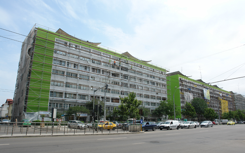 santier termoizolare blocuri Bd. Cantemir, foto: F. Bălteanu, iulie 2013